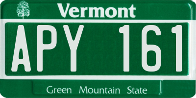 VT license plate APY161