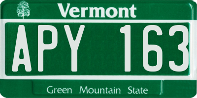 VT license plate APY163