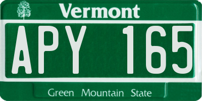 VT license plate APY165