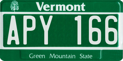 VT license plate APY166