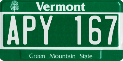 VT license plate APY167