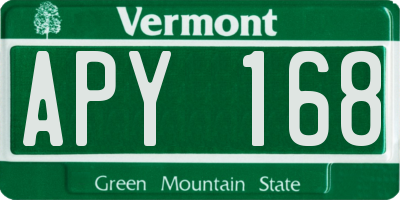 VT license plate APY168