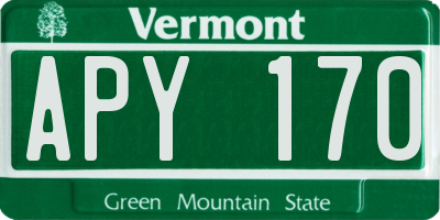 VT license plate APY170