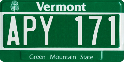 VT license plate APY171