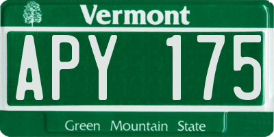 VT license plate APY175