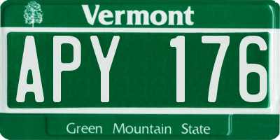 VT license plate APY176