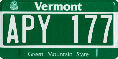 VT license plate APY177