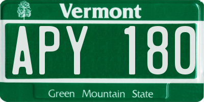 VT license plate APY180