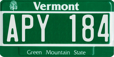 VT license plate APY184