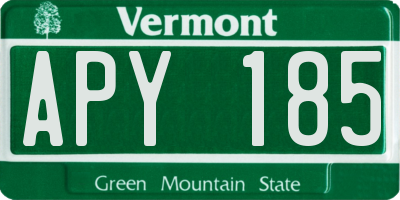 VT license plate APY185