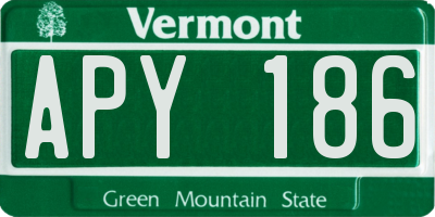 VT license plate APY186