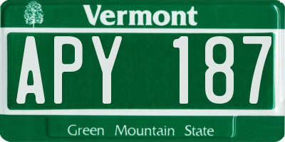 VT license plate APY187