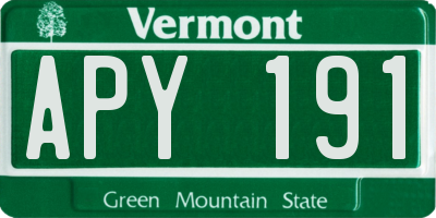 VT license plate APY191