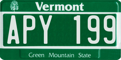 VT license plate APY199