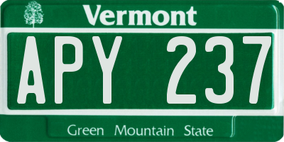 VT license plate APY237