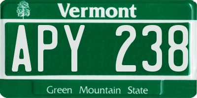 VT license plate APY238