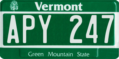 VT license plate APY247