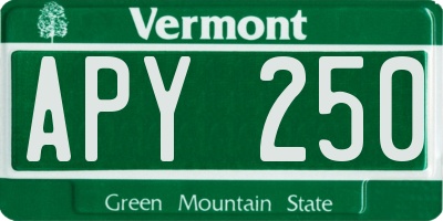 VT license plate APY250