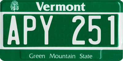 VT license plate APY251
