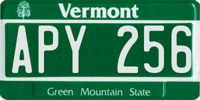 VT license plate APY256