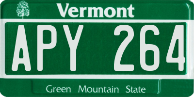 VT license plate APY264