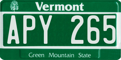 VT license plate APY265