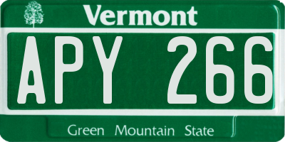 VT license plate APY266