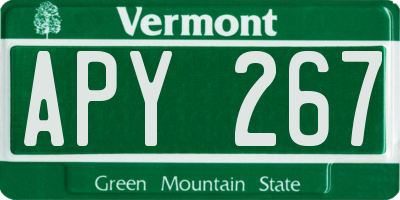 VT license plate APY267