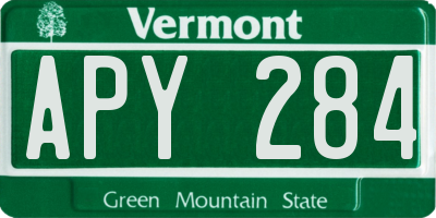 VT license plate APY284