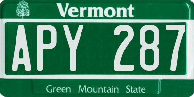 VT license plate APY287