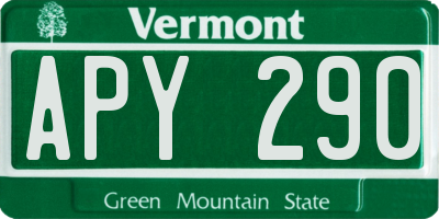VT license plate APY290