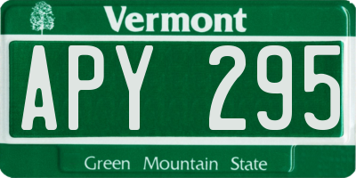 VT license plate APY295