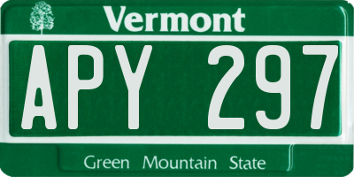 VT license plate APY297