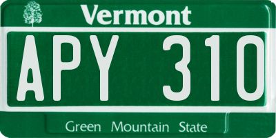VT license plate APY310