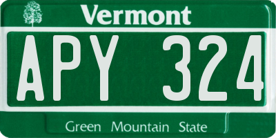 VT license plate APY324