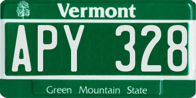 VT license plate APY328