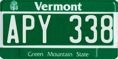 VT license plate APY338