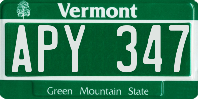 VT license plate APY347