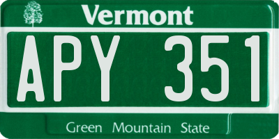 VT license plate APY351