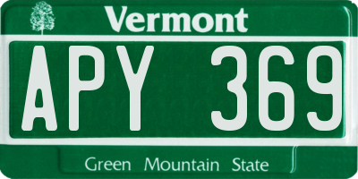 VT license plate APY369
