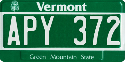 VT license plate APY372