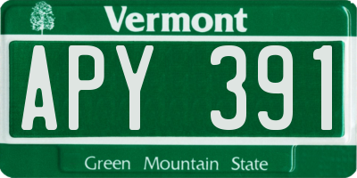 VT license plate APY391