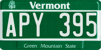 VT license plate APY395