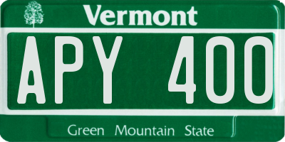 VT license plate APY400