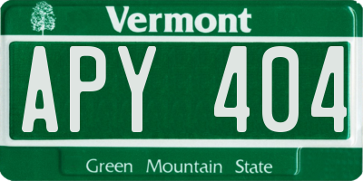 VT license plate APY404