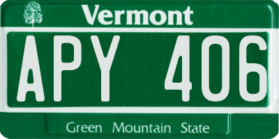 VT license plate APY406