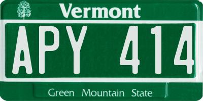 VT license plate APY414