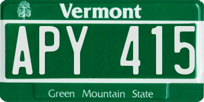 VT license plate APY415
