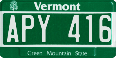 VT license plate APY416