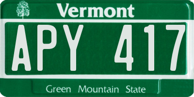VT license plate APY417